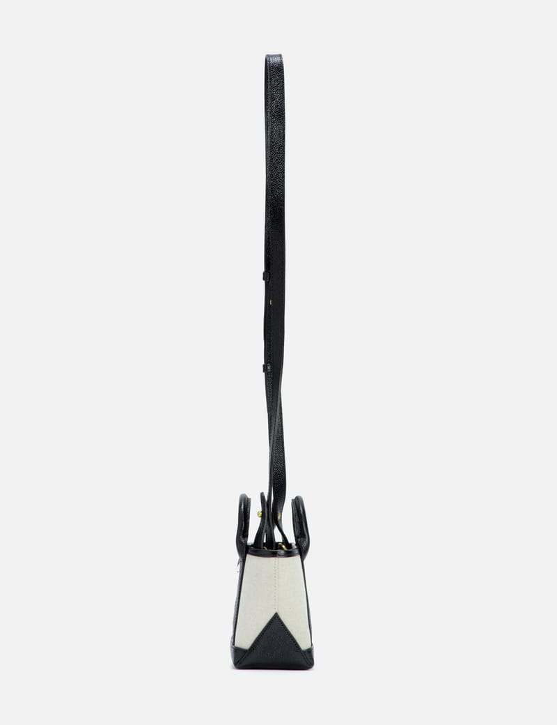 トム ブラウン - MINI TOOL TOTE BAG W/ LEATHER HANDLES IN SALT AND