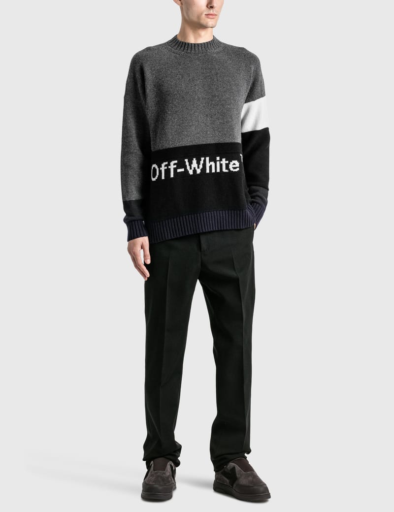 Off-White™ - カラーブロック オフ クルーネックセーター | HBX