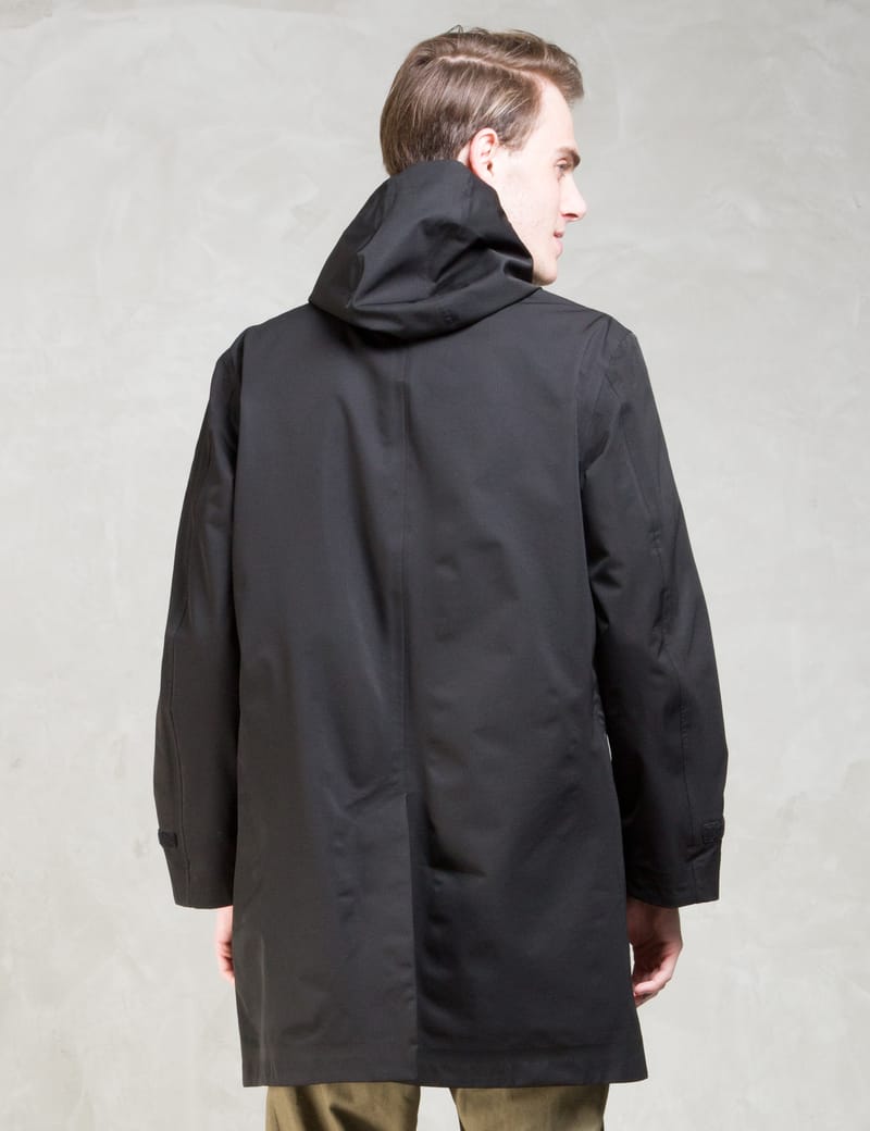 Black Waterproof Stretch 3layer Hooded Coat