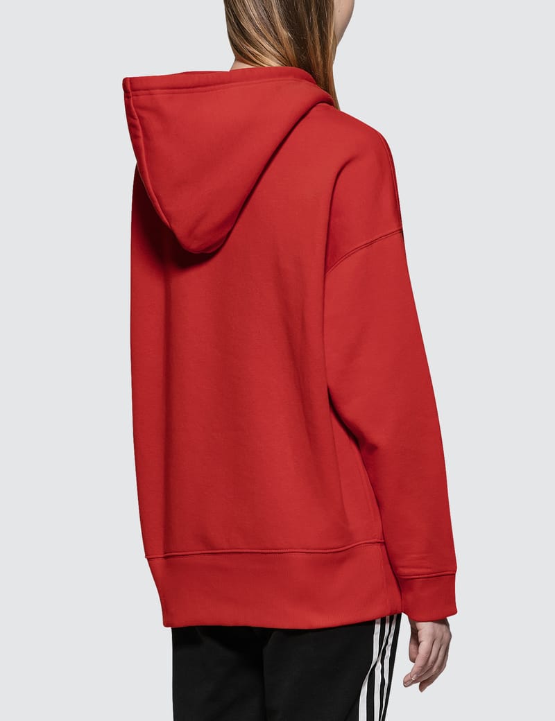 Adidas originals coeeze on sale fleece sweatshirt in red