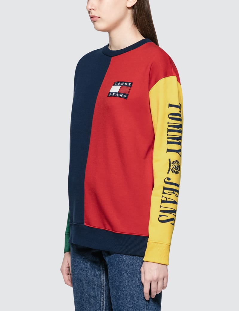 Tommy hilfiger hotsell 90s colorblock sweatshirt