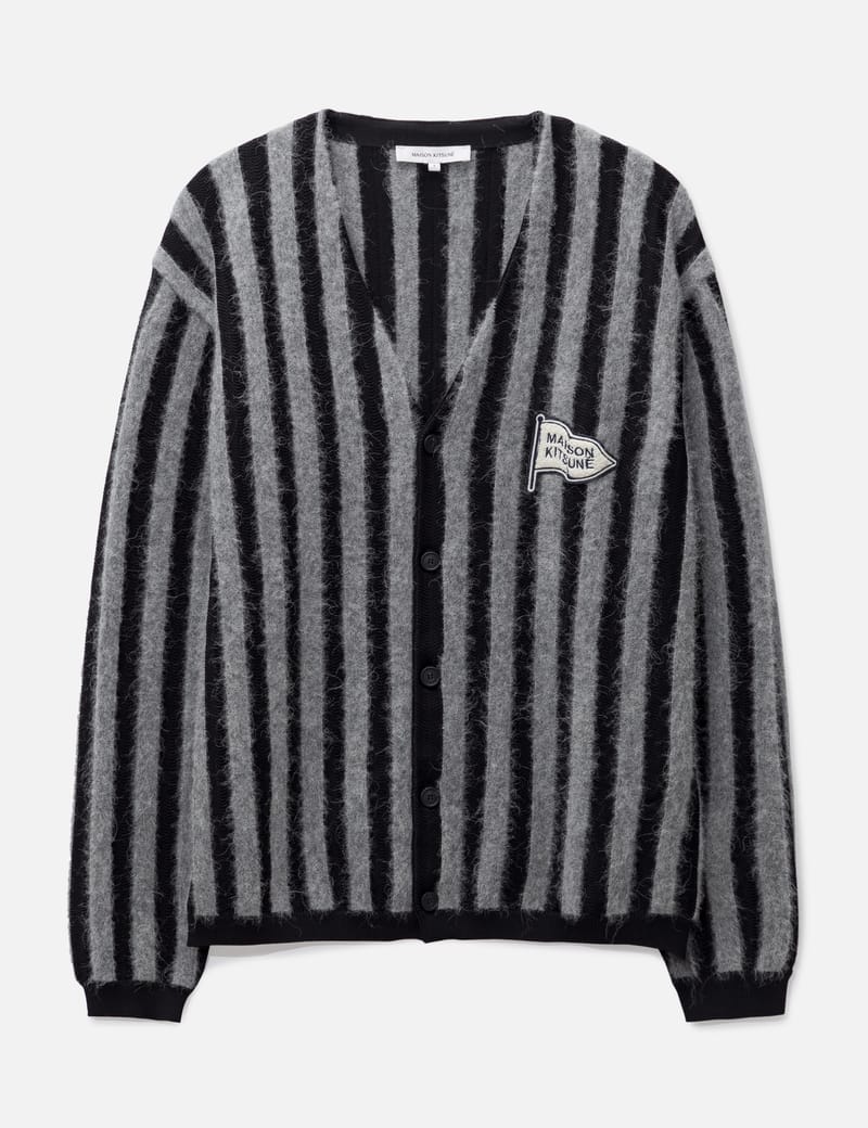 Maison Kitsuné - Striped Comfort Cardigan | HBX - Globally Curated