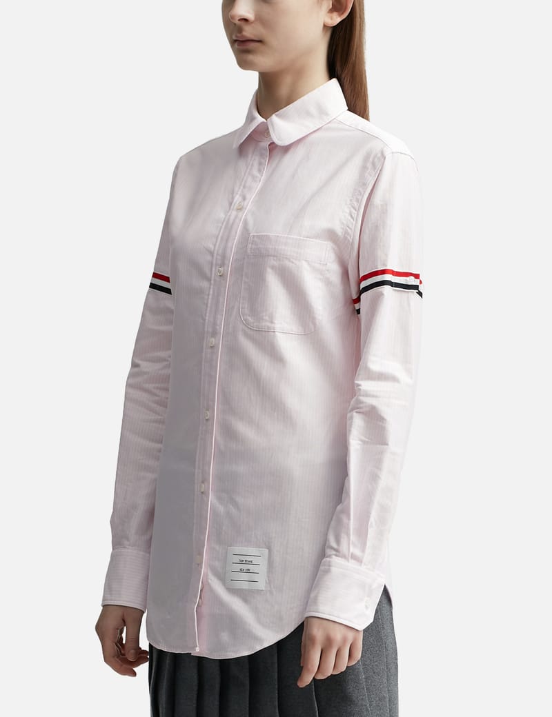 Thom Browne - Stripe Oxford Armband Classic Round Collar Shirt