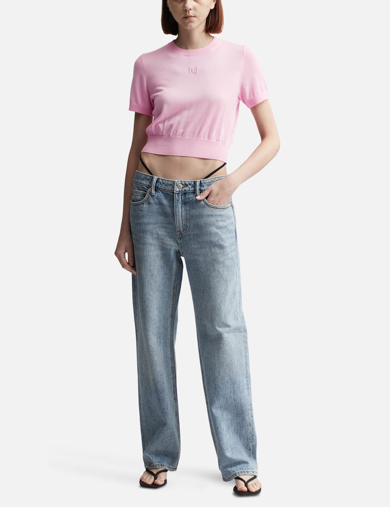 T By Alexander Wang - Logo-embossed Tee In Superfine Merino