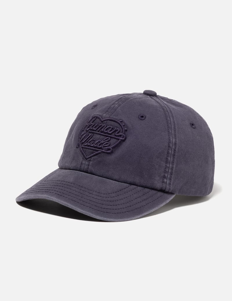 Human Made 6 Panel Twill Cap - Navy chino twill with 3D heart