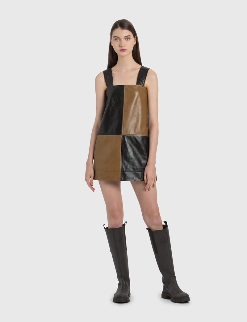 Ganni lamb hotsell leather dress