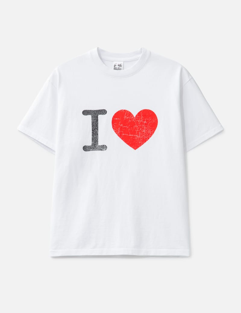 Basketcase I Heart T-Shirt - White ribbed crewneck tee with