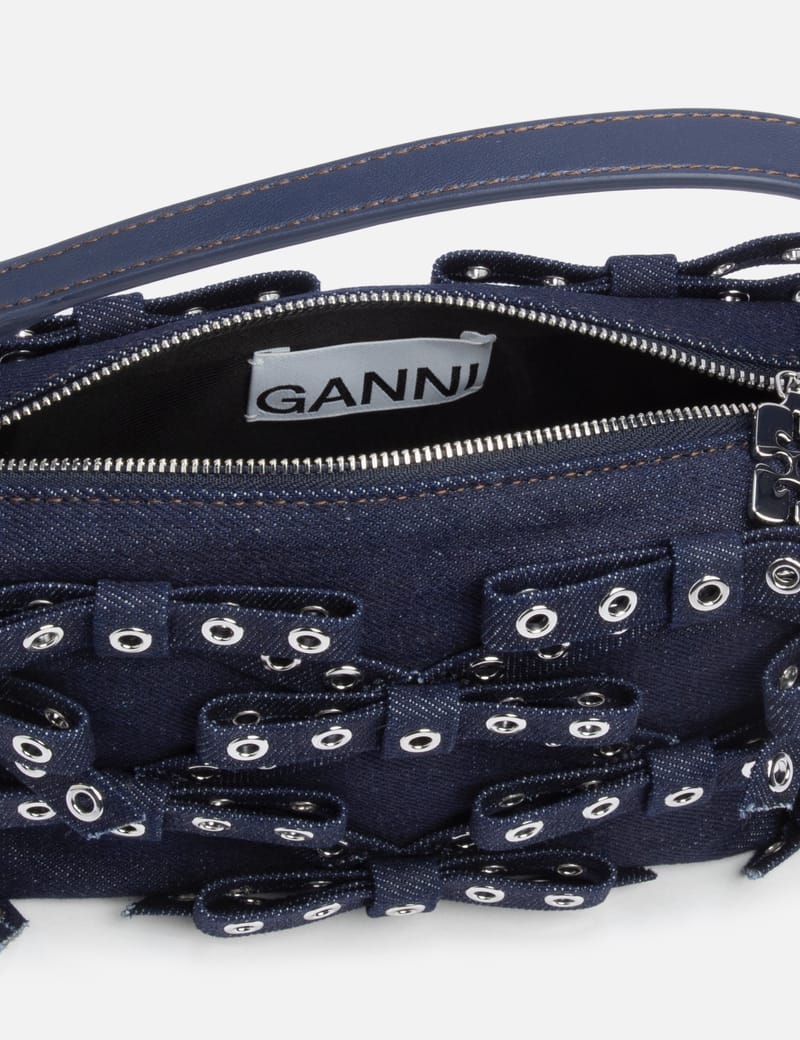 ★Ganni★ Small Butterfly Bow Eyelet Mix Denim Tote Bag Blac MUSINSA | GANNI Small Butterfly Bow Eyelet Mix Denim Tote