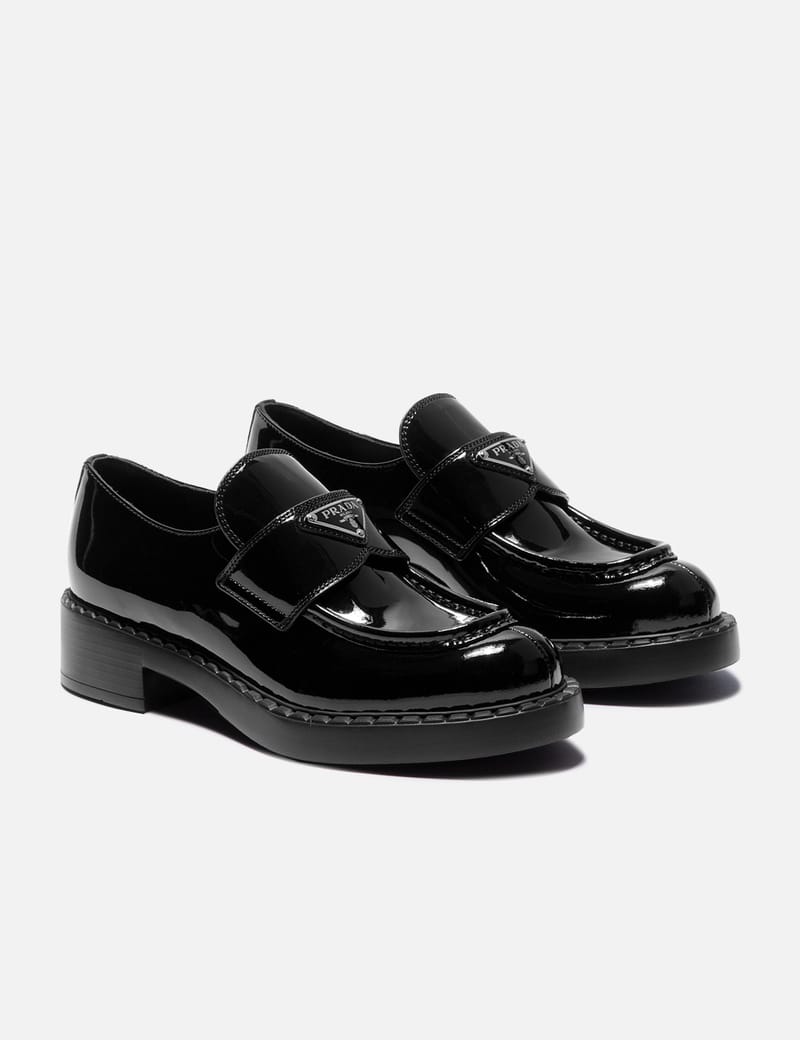 Prada - Chocolate Patent Leather Loafers | HBX - Globally Curated