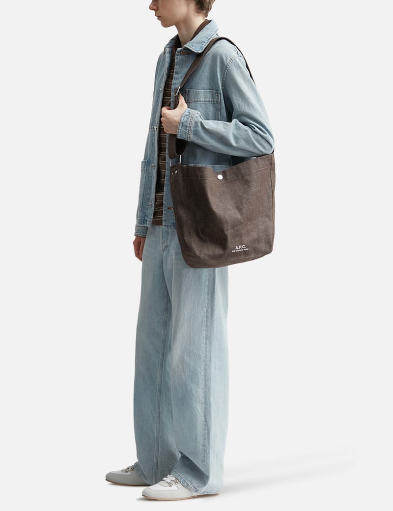 希少　パリ購入　a.p.c A.P.C. Journal Satchel - Japanese denim satchel with adjustable