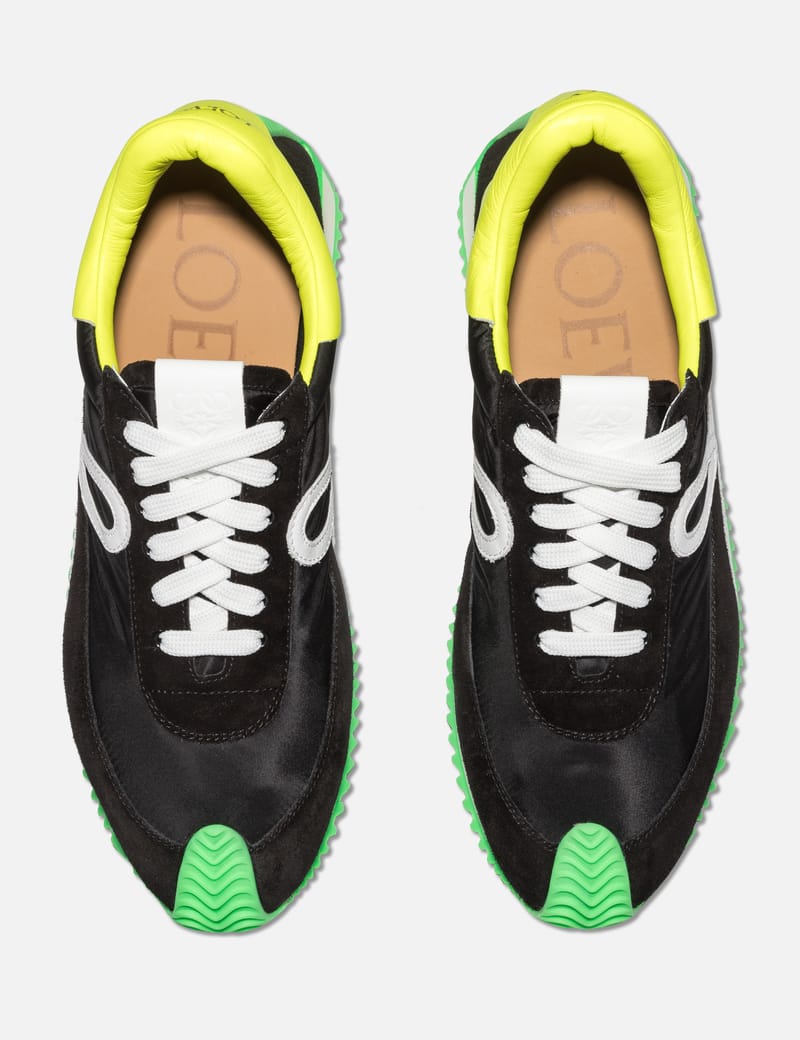 Loewe - LOEWE FLOW NEON OVERLAY LACE-UP SNEAKERS | HBX - Globally 