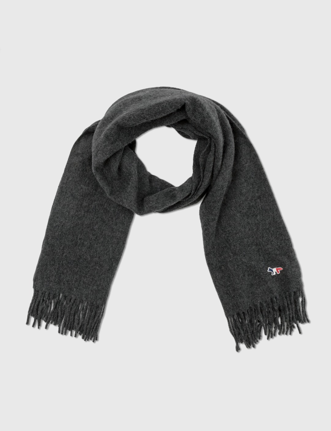 Maison Kitsuné - Tricolor Fox Wool Scarf | HBX - Globally Curated Fashion and Lifestyle by Hypebeast