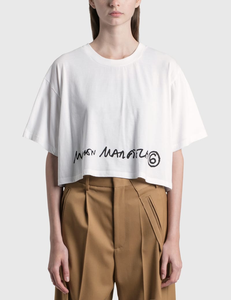 MM6 Maison Margiela - Logo Cropped T-shirt | HBX - ハイプビースト ...