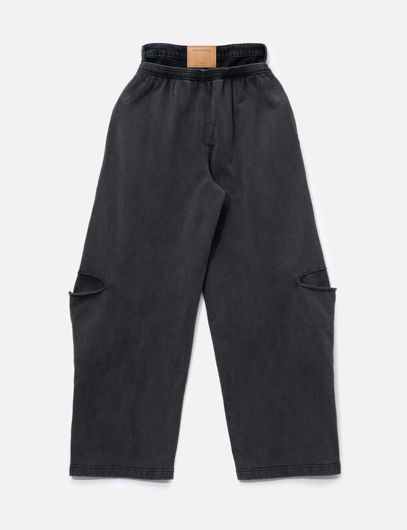 Alexander Wang Pre-Styled Slashed Sweatpant With Denim Waistband