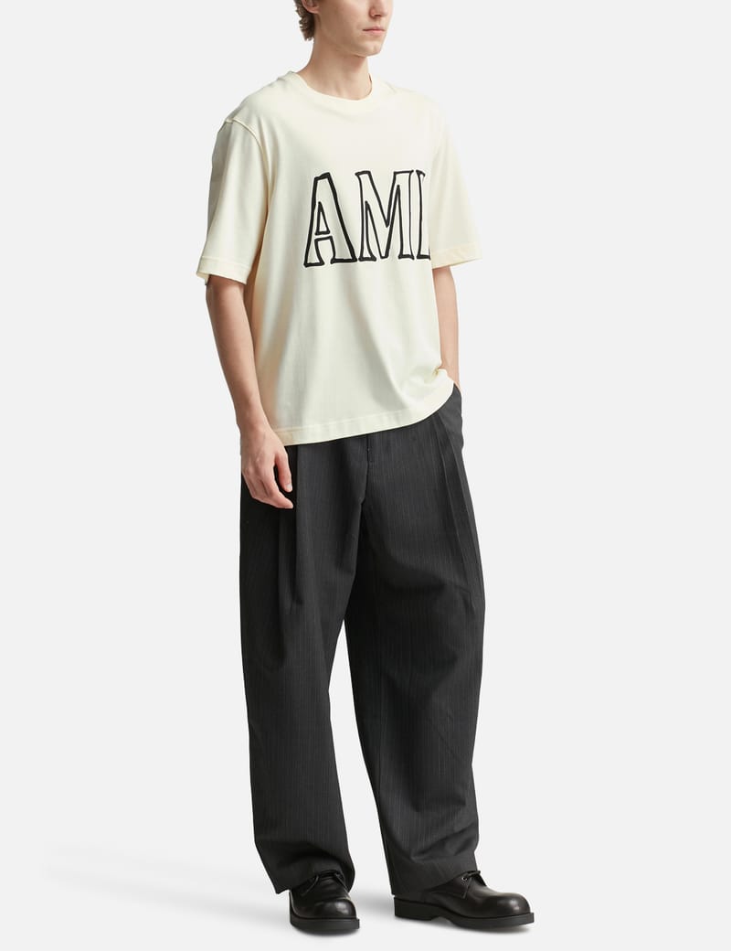 Ami Ami Paris Print T-Shirt - Boxy unisex tee in heavy cotton | HBX