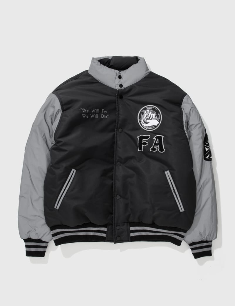 Fucking Awesome - REFLECTIVE VARSITY PUFFER | HBX - Globally