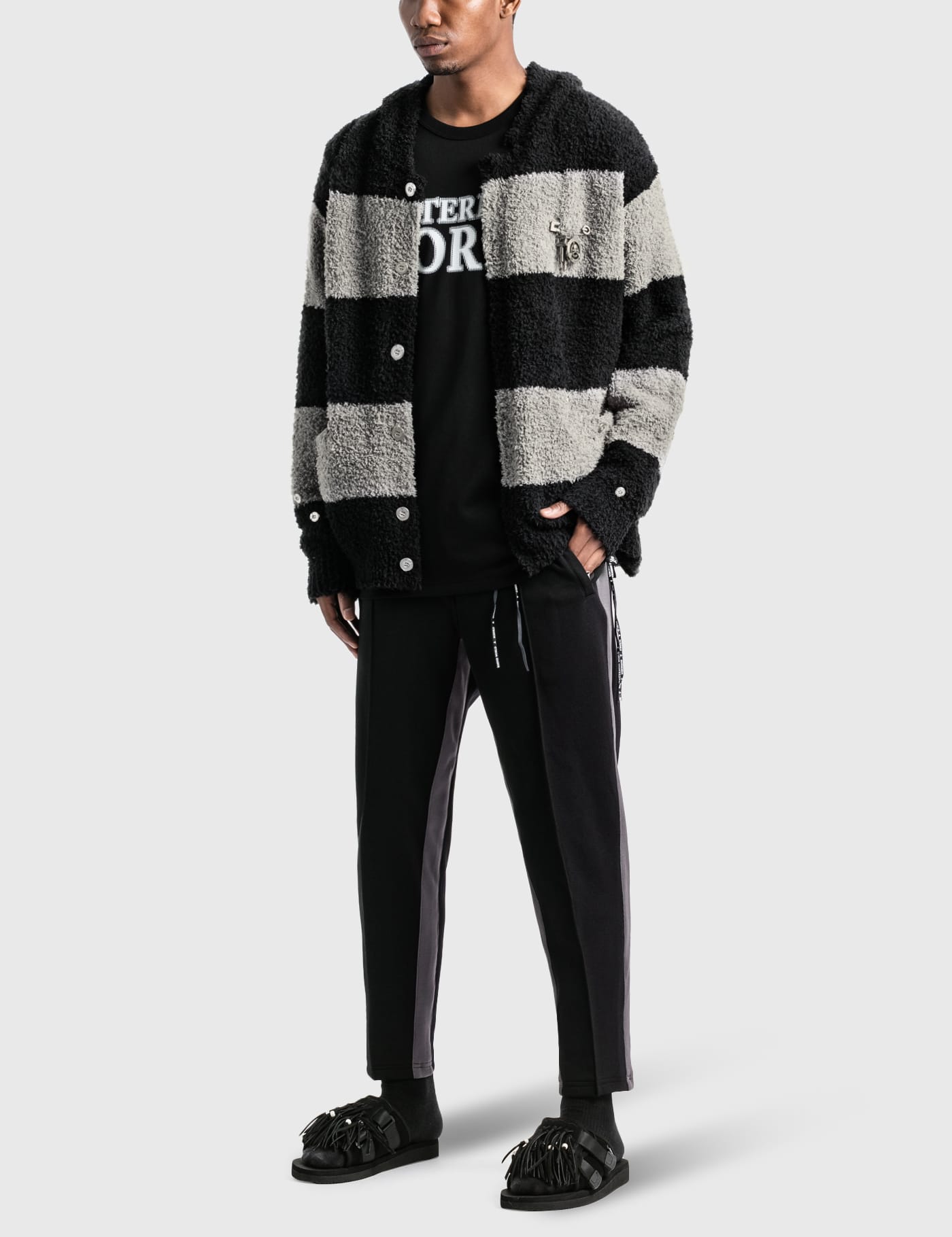 C2H4 - C2H4® x Mastermind Japan Knitted Stripe Hooded Sweater