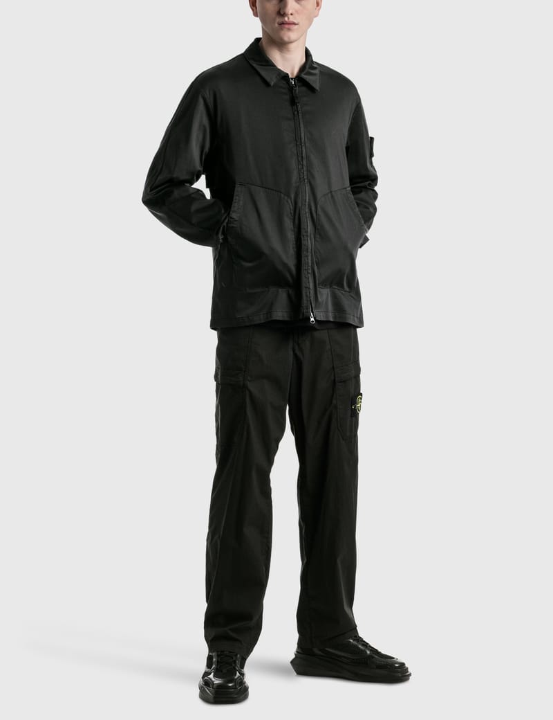 黒*龍様 STONE  Ghost over shirt Stone Island - Stretch Cotton Lyocell Satin Ghost Overshirt | HBX