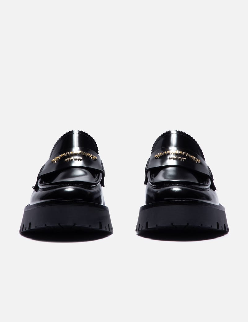 CARTER MID-HEEL LUG LOAFER IN LEATHER in BLACK | alexanderwang®