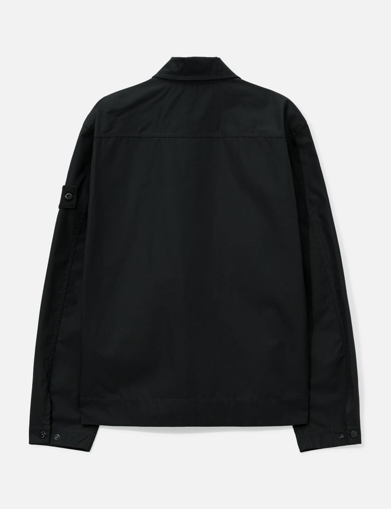 Stone Island Ghost Cotton Canvas Zip-Up Shirt - ブラックのコットン