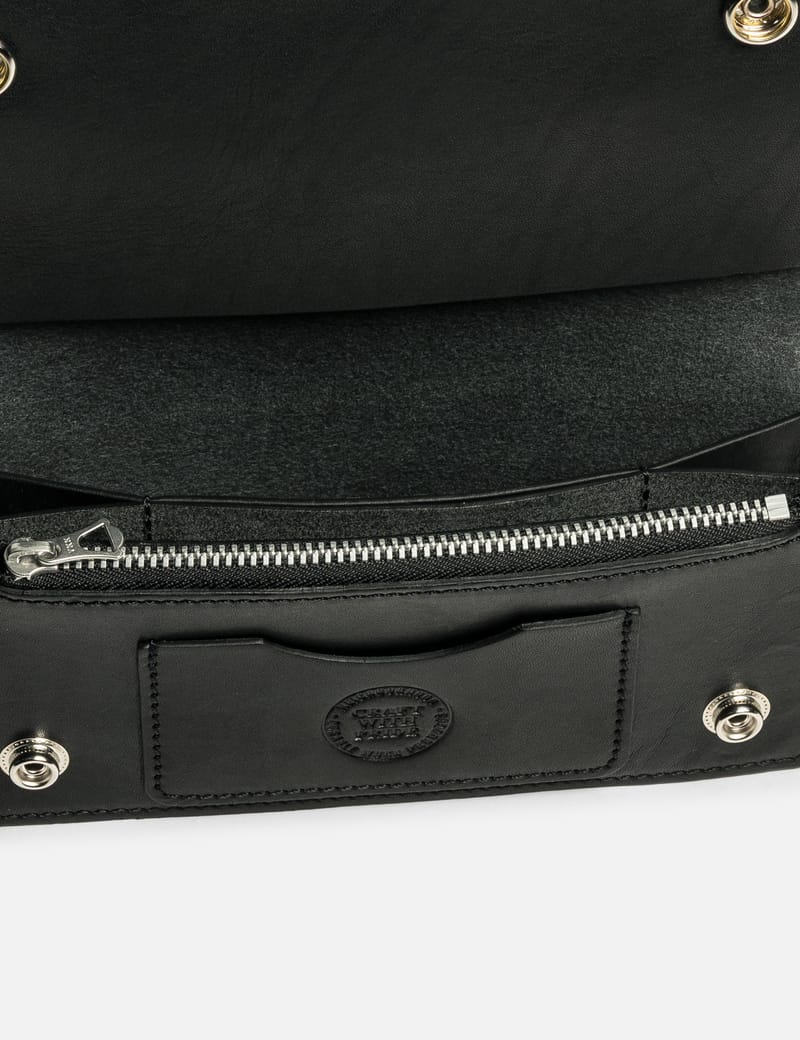 NEIGHBORHOOD Leather Trucker Wallet - Waxed Japanese leather long