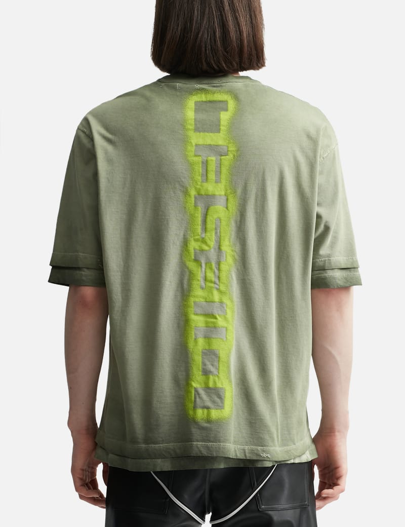 DIESEL Tシャツ 00SH13 0BASU 5HP GREEN DIESEL ディーゼル Tシャツ 00SH13 0BASU 5HP 半袖 メンズ
