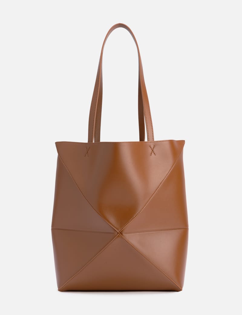 Loewe Medium Puzzle Fold Tote - 光沢カーフ製、折り畳める構造の