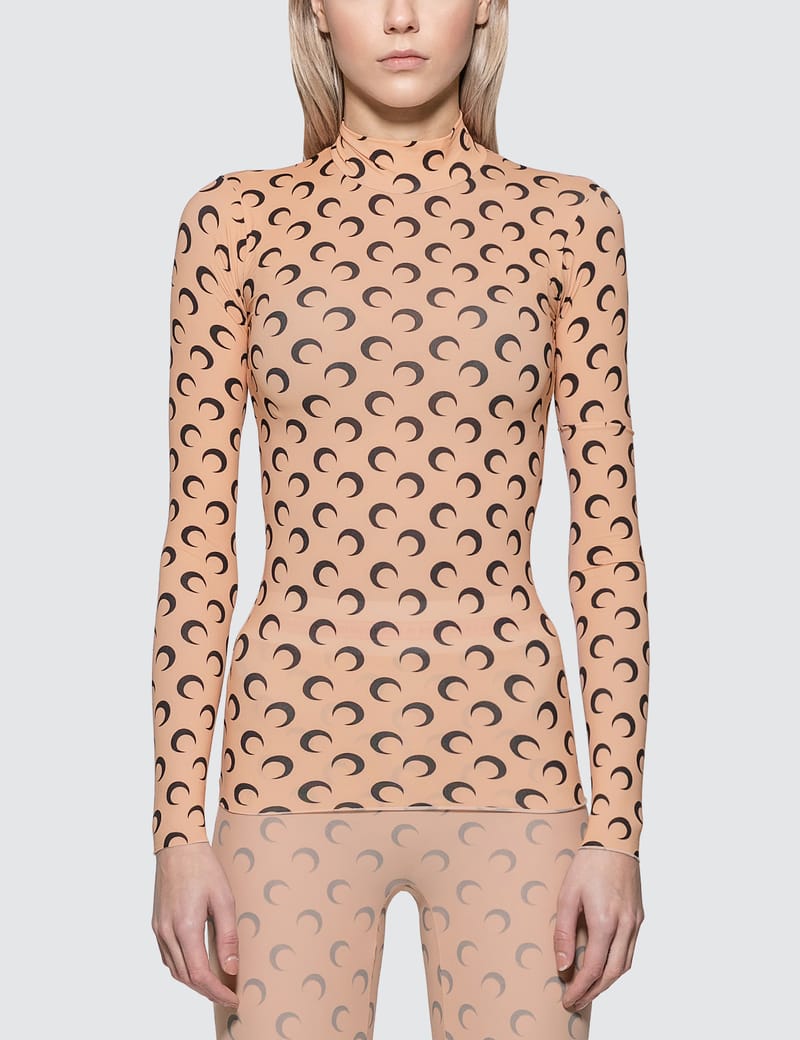 Marine Serre - Turtleneck Tight Moon Top | HBX