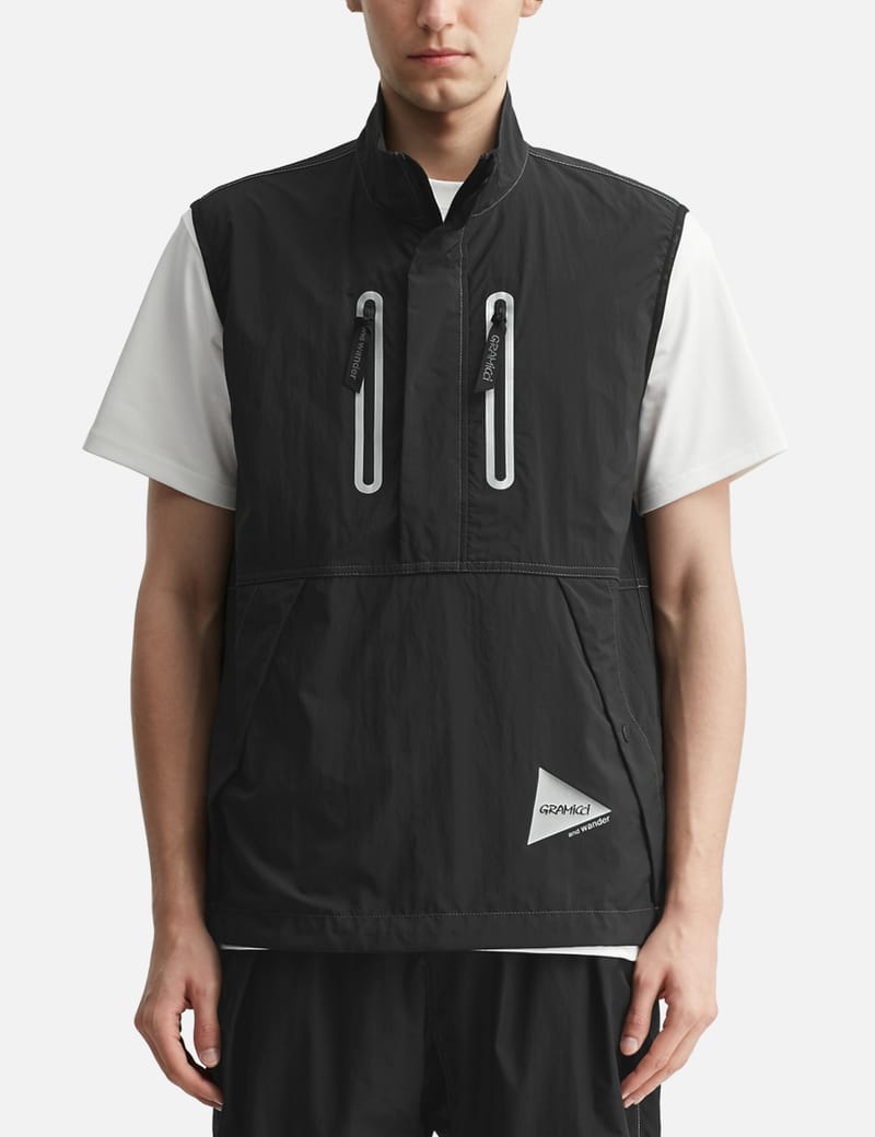 and wander Gramicci X And Wander Brushed Nylon Vest - Water