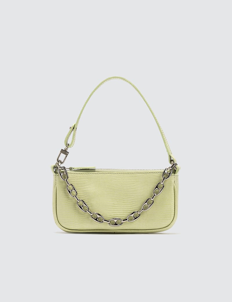 BY FAR Mini Rachel Lizard Embossed Leather Bag HBX