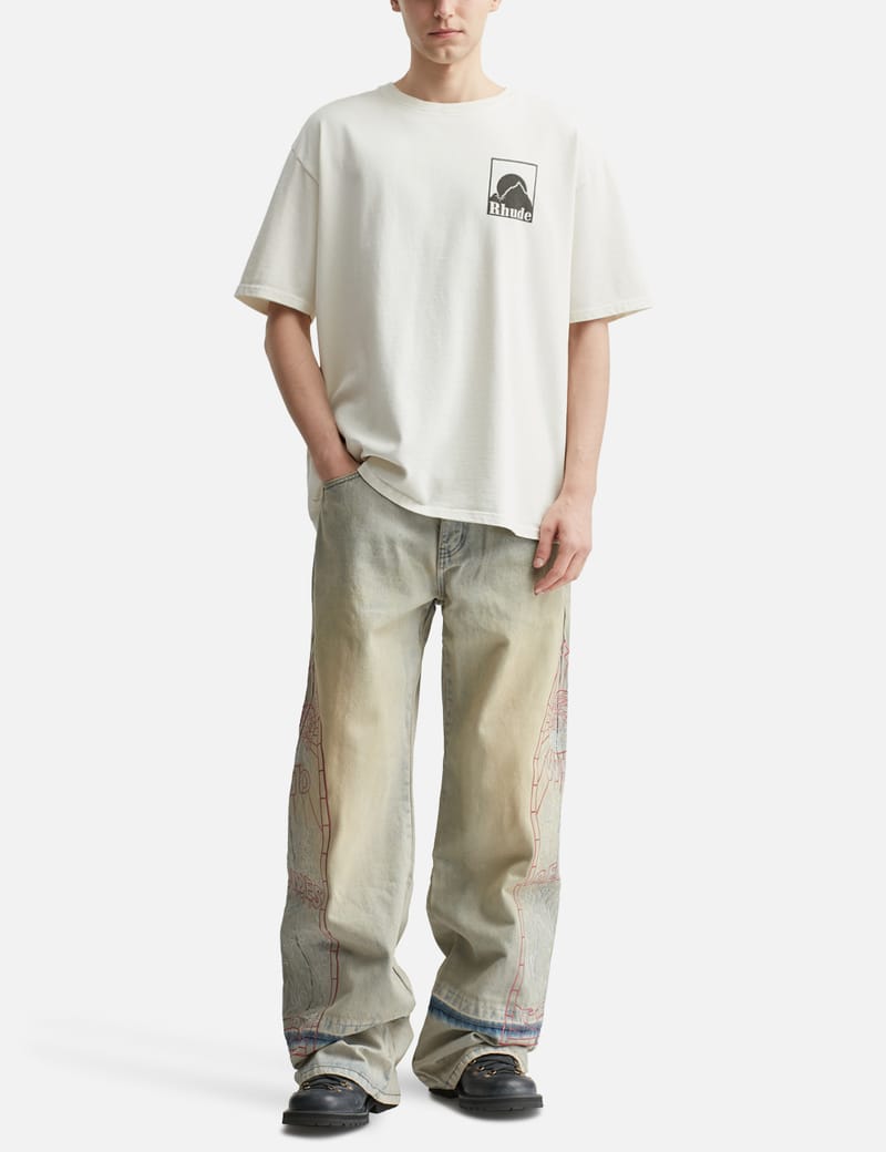 【関税込み】Rhude オフホワイト Moonlight Badge Tシャツ RHUDE MOONLIGHT BADGE TEE WHITE – Jurgen
