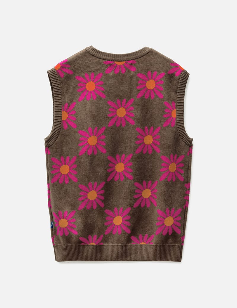 Awake NY - Checkered Floral Sweater Vest | HBX - Globally