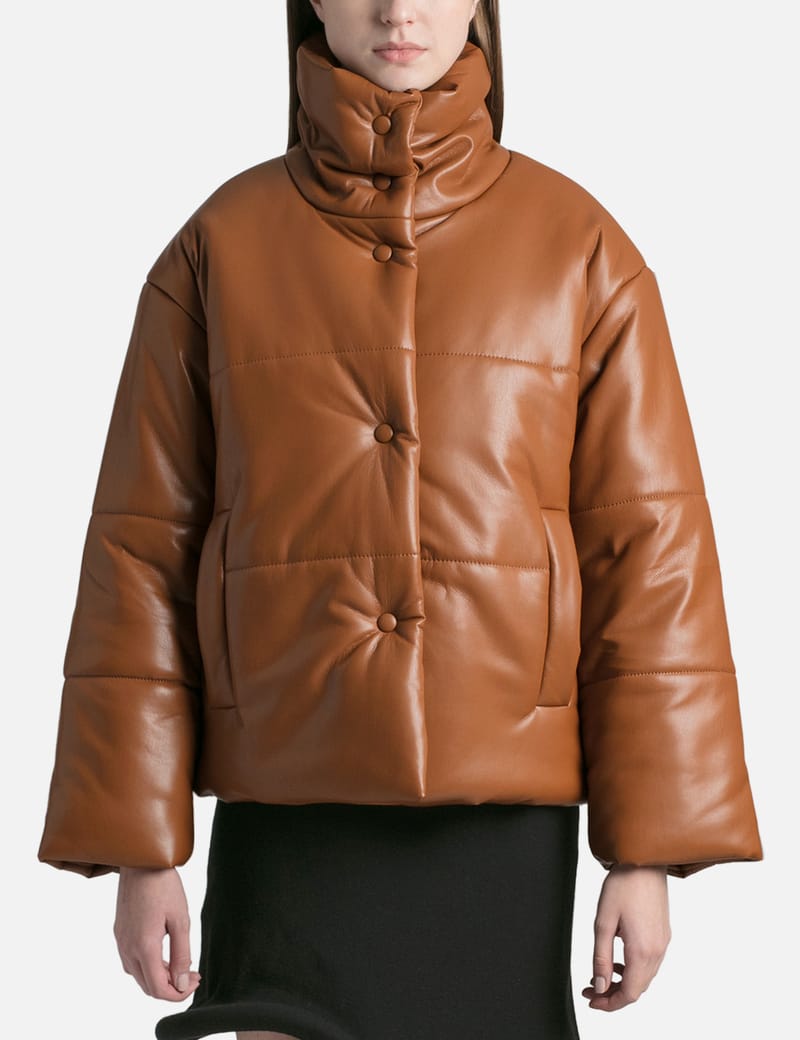 Nanushka hide faux leather puffer jacket hotsell