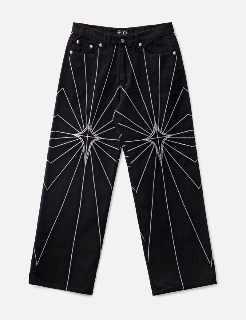 Thug Club Chain Stitch Denim Pants In Black | ModeSens
