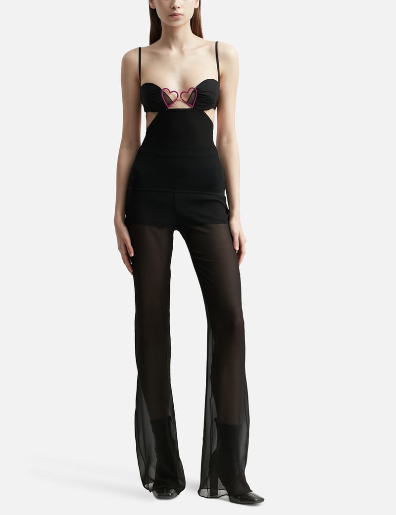 Nensi Dojaka - FLARED SHEER TAILORED TROUSERS | HBX