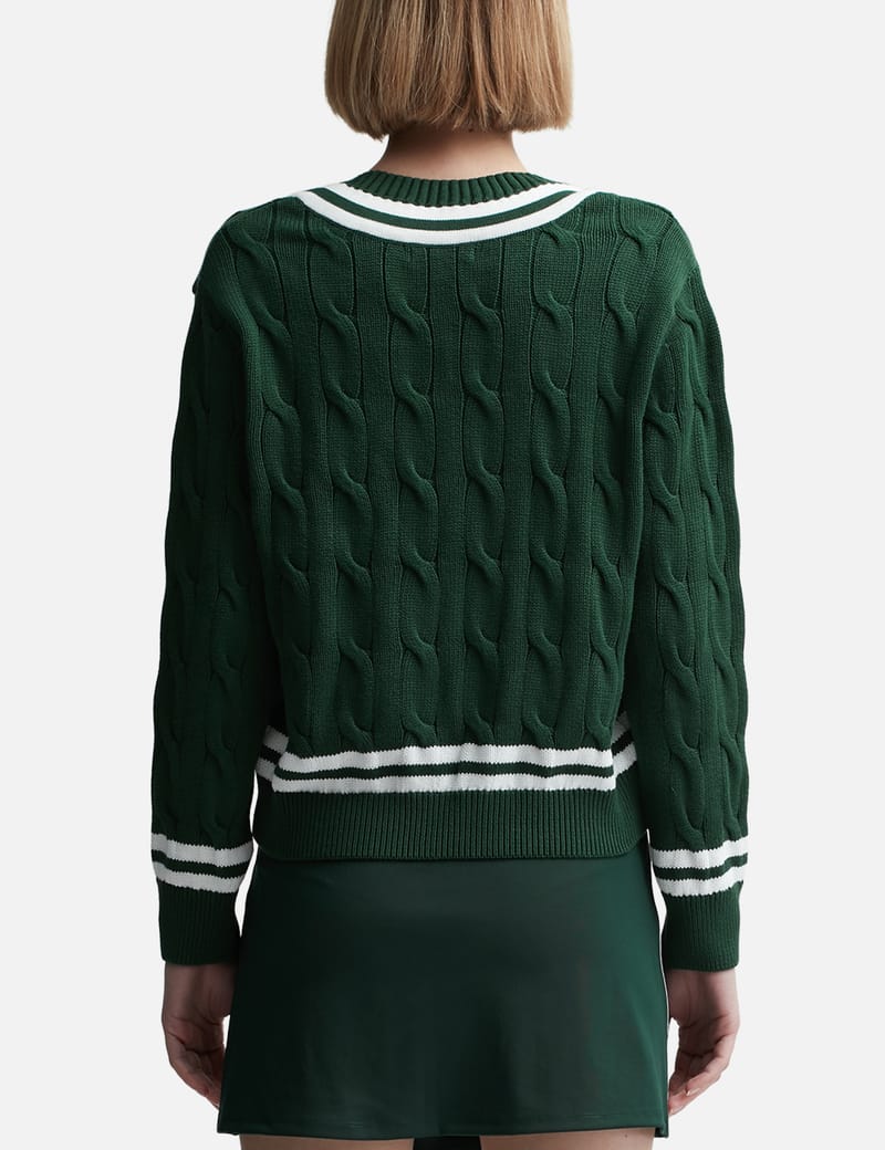 Sporty & Rich - SRC Cableknit V-Neck Sweater | HBX - Globally 