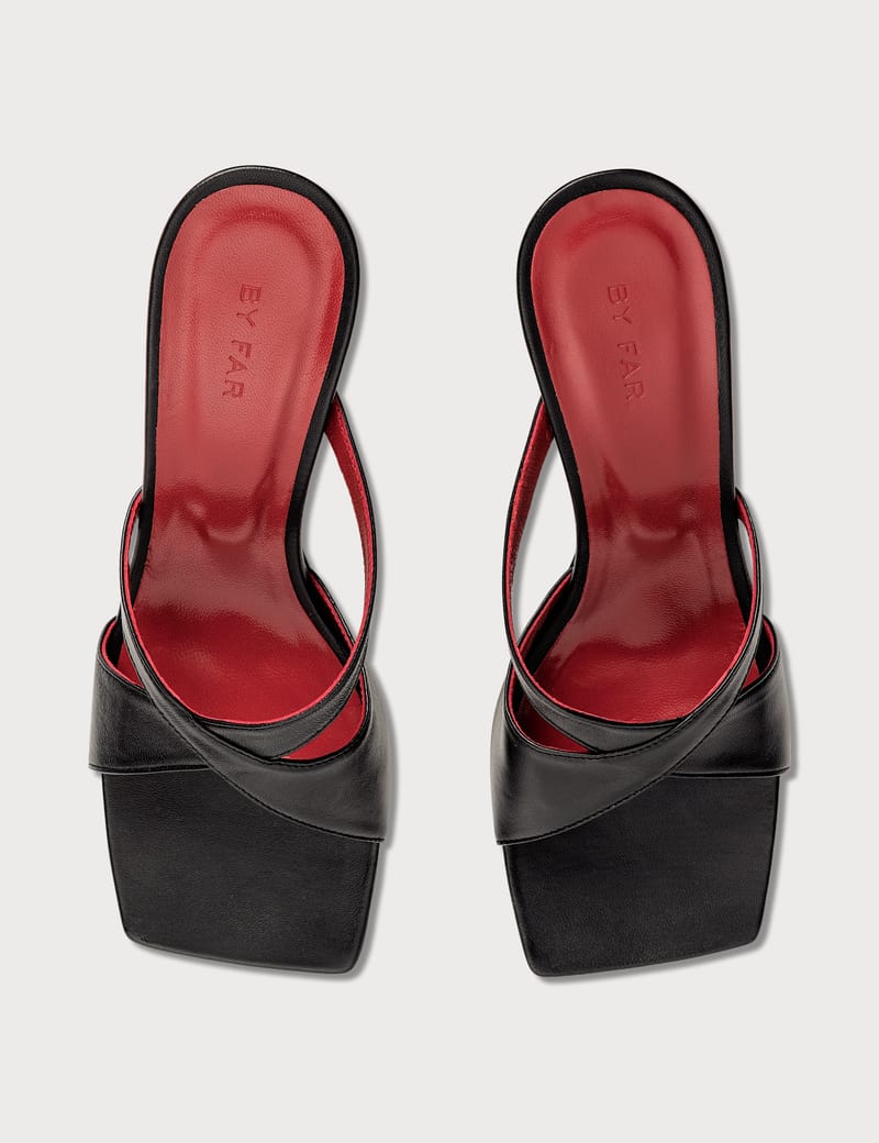 BY FAR Kitty Black Leather Sandals HBX Globally Curated