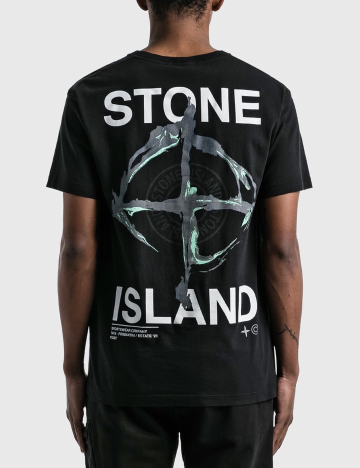 Stone Island Navy back logo print T-shirt Men|72152NS84V0028