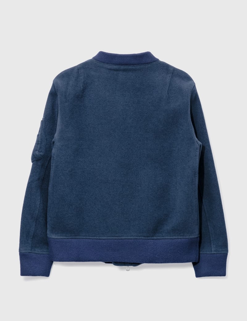 Digawel Blue Wool Bomber Jacket