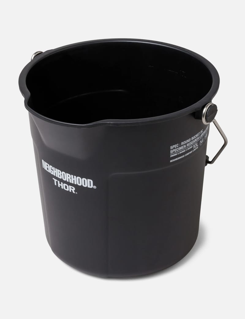 NEIGHBORHOOD SRL X THOR . Round Bucket - 실용적인 10L 블랙 라운드