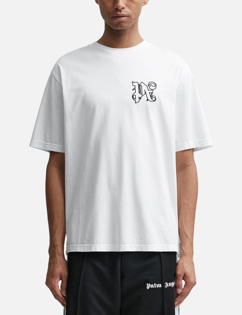 Palm Angels  BURNING MONOGRAM ロゴ Tシャツ Palm Angels Burning monogram-print T-shirt | White | FARFETCH