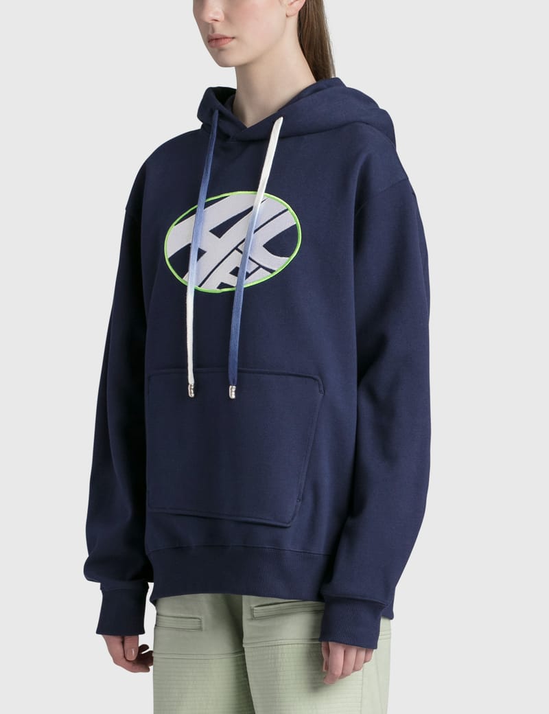 ★ADERERROR★ Distort logo hoodie Navy ADER error Navy Distort Hoodie ADER error