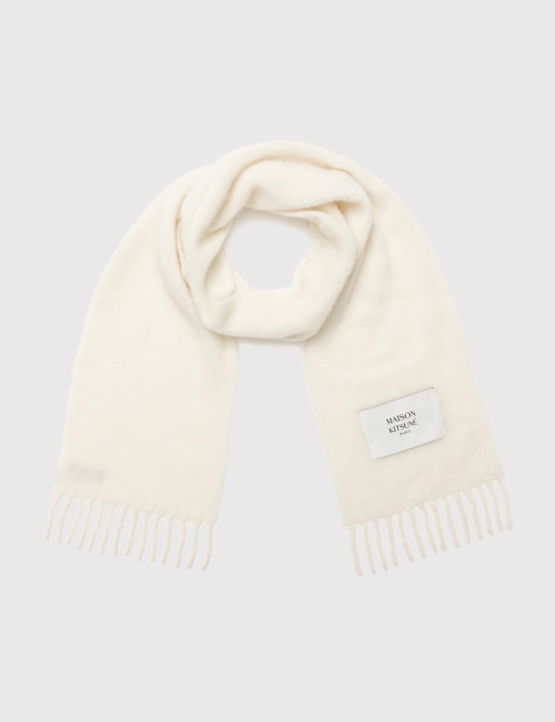 Maison Kitsuné - Plain Fringe Scarf | HBX - Globally Curated