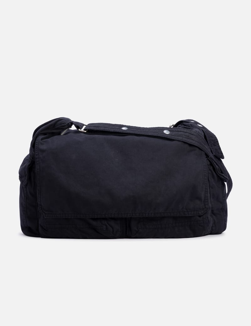 ERL Twill Cargo Shoulder Bag - Black cotton cargo bag in excellent