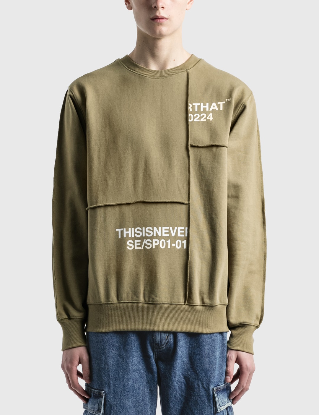 thisisneverthat® - Cut & Sew Panel Crewneck | HBX - Globally Curated ...