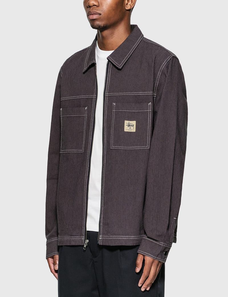 Stüssy - Overdyed Hickory Ls Zip Shirt | HBX