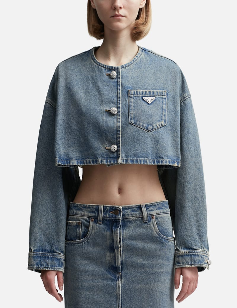 Prada - Denim Blouson Jacket | HBX - Globally Curated Fashion and 