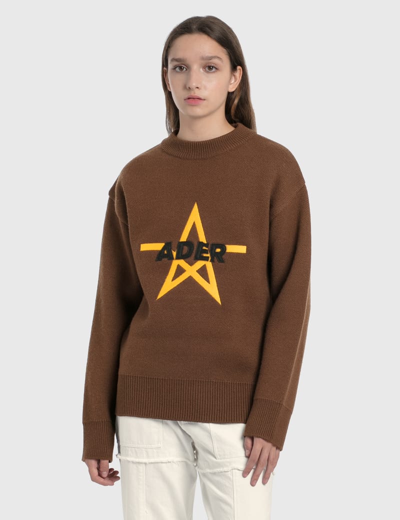 Ader Error - Star Logo Oversized Knitted Sweater | HBX - Globally Curated  Fashion and Lifestyle by Hypebeast