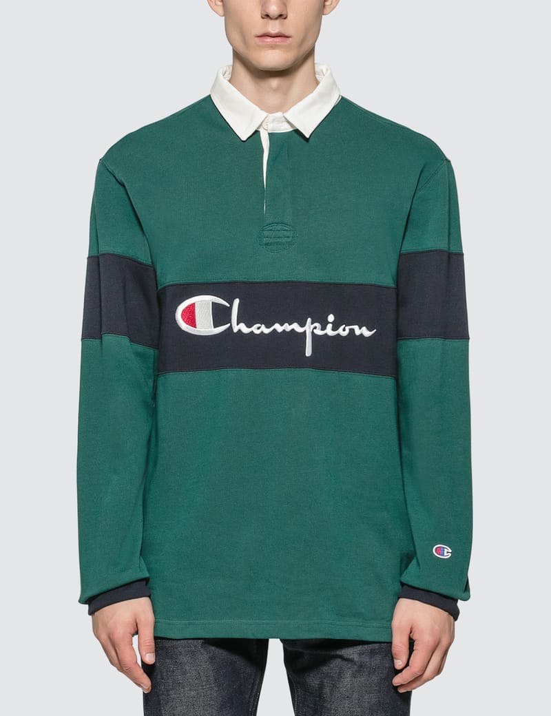 Champion Reverse Weave - Big Script Rugby Shirt | HBX - Globally