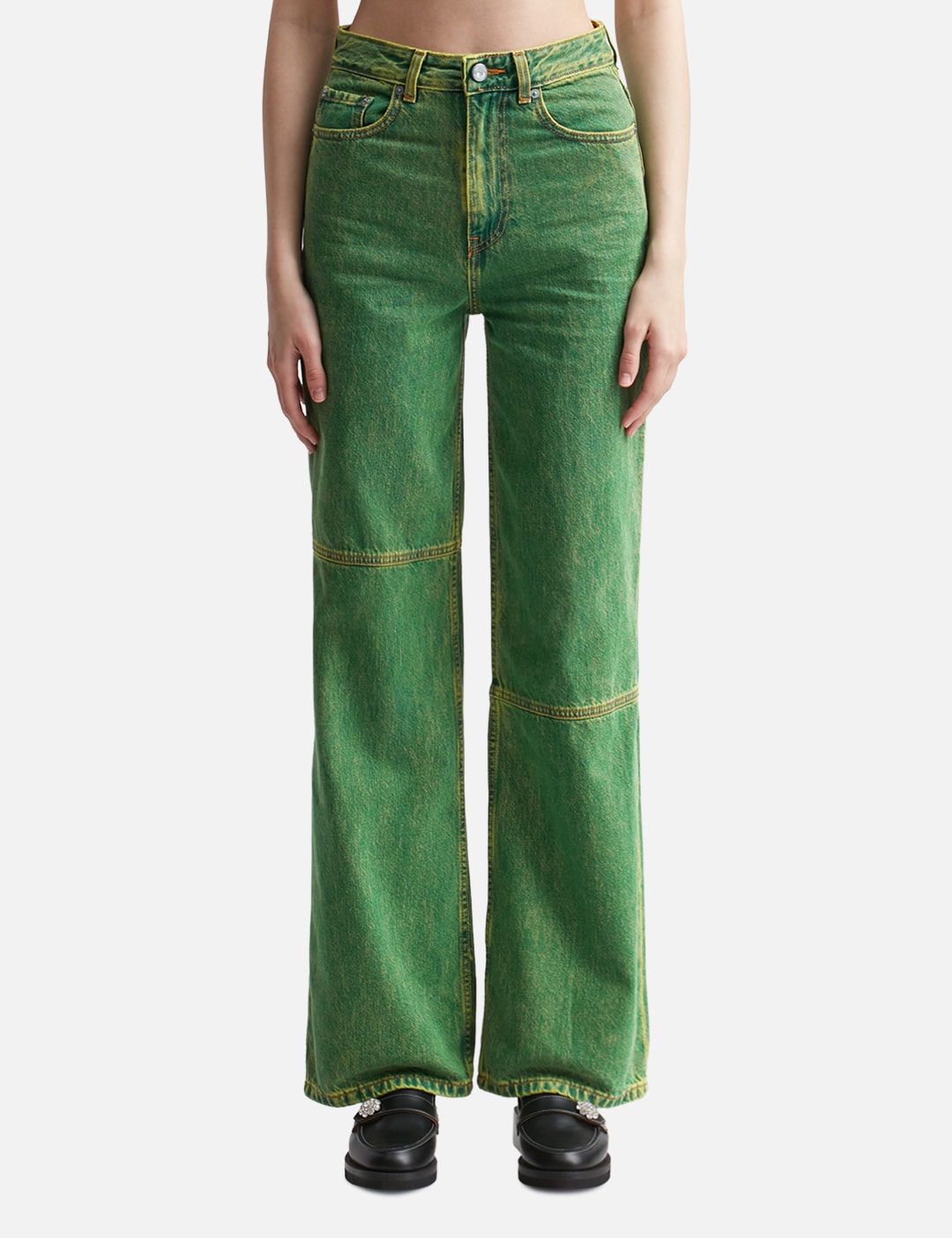 Ganni MAGNY OVERDYED BLEACH DENIM HBX Globally Curated Fashion